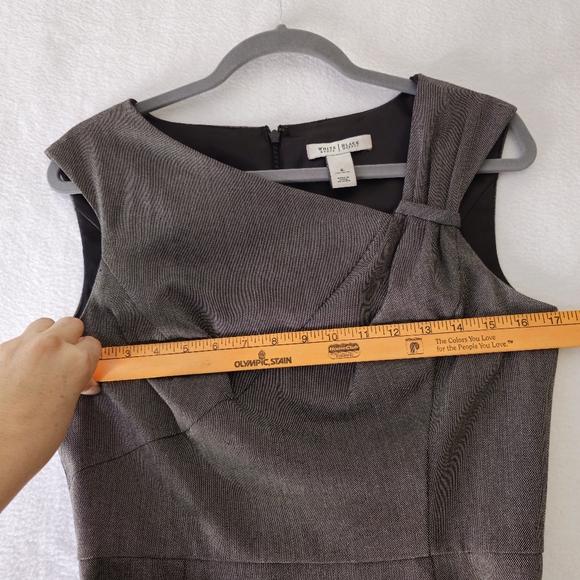 White House Black Market Elegant Gray Sleeveless Dress Size 6 - Picture 2 of 12